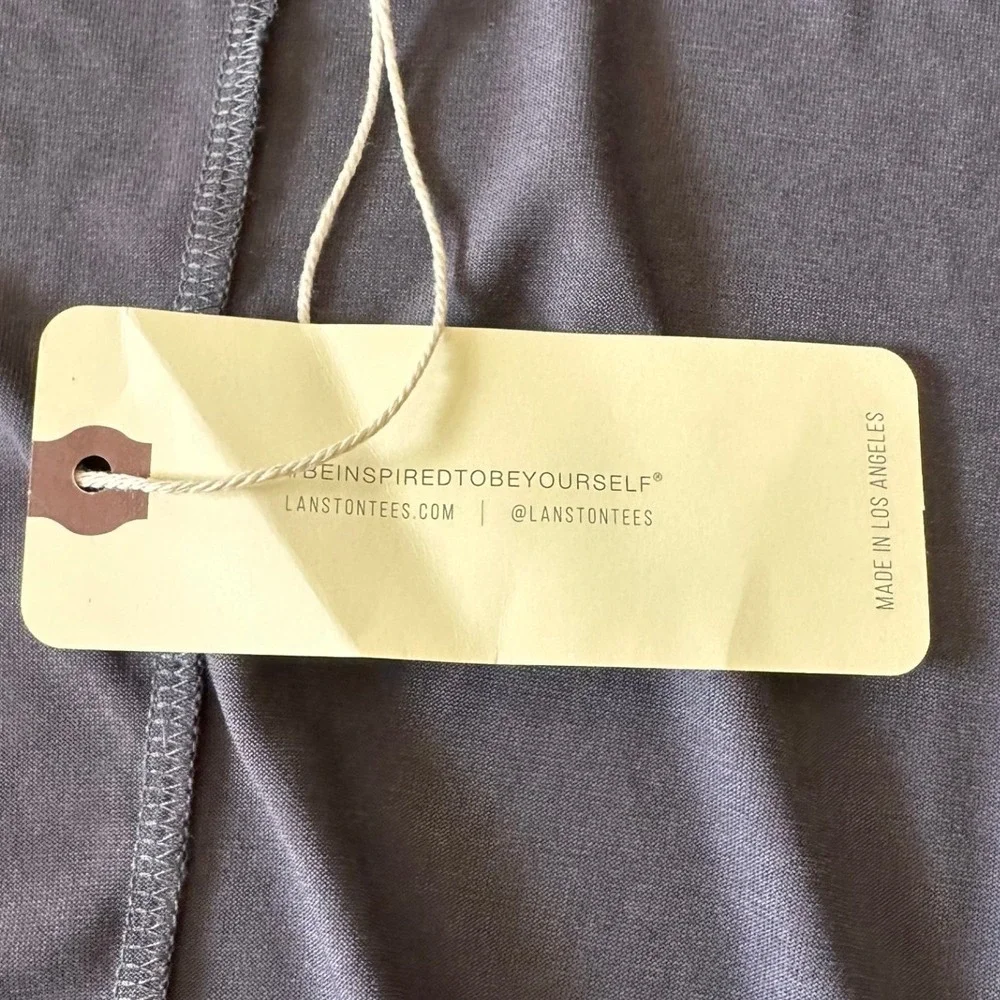 Lanston NWT SZ MED Gray Waterfall‎ Drape Long Sleeve Cardigan Open Front Lightwt